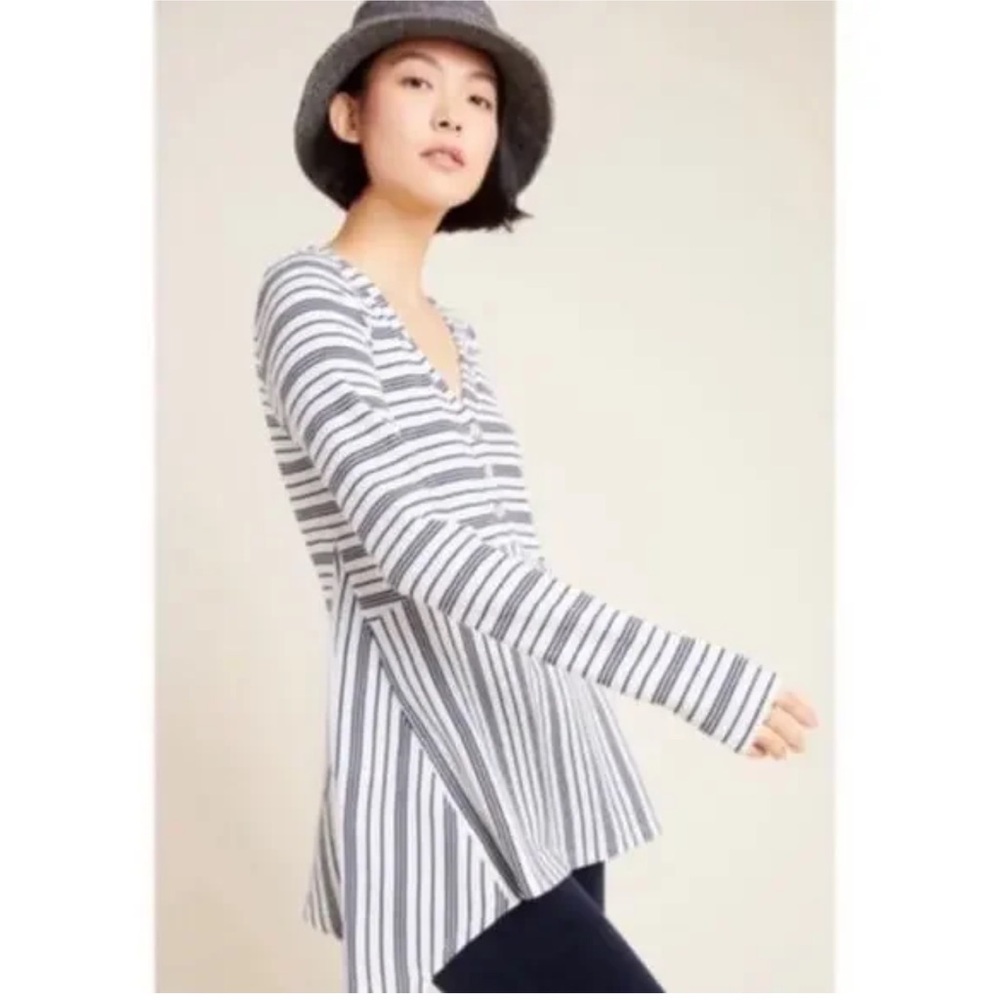 Anthropologie Maeve Eliza Thermal Stripe Long Sleeve Tunic Size Medium OB1089995 - Picture 11 of 11